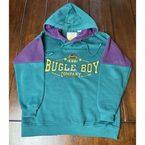 Boys Vintage 90s Color Block Bugle Boy Company Oversized Hoodie. Size 8/10